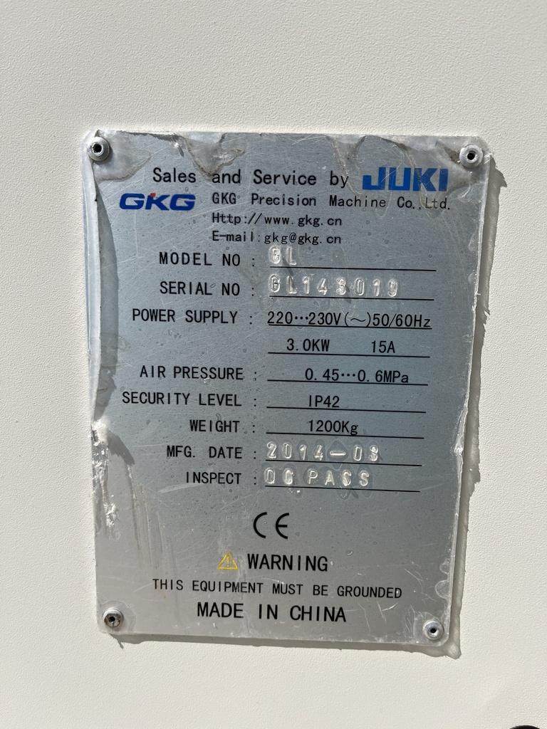 GKG JUKI GL SMT AUTOMATIC SCRE SMT GL143019