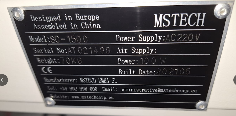 Conveyor model: SC-1500 MSTECH AT021488
