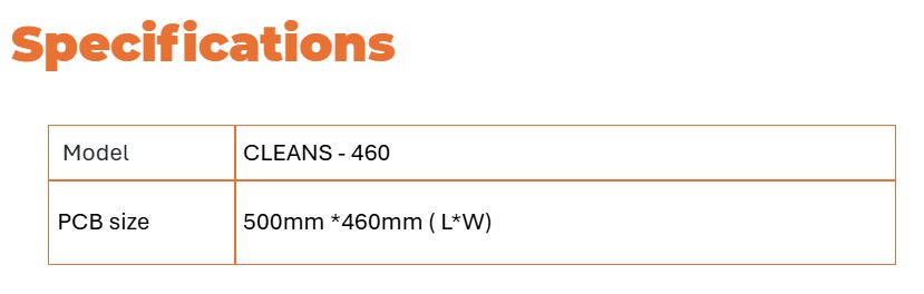 PCB Cleaner CLEANS - 460 -PCB size 500mm *460mm - SMT
