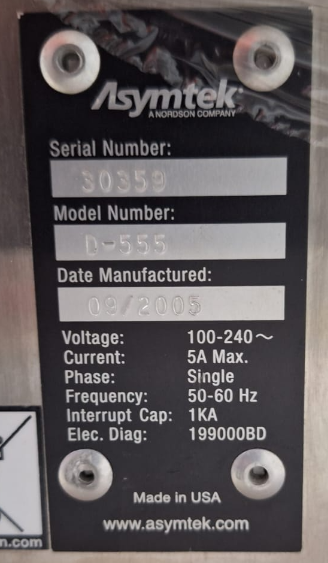 Asymtek model: D-555 SMT 30359